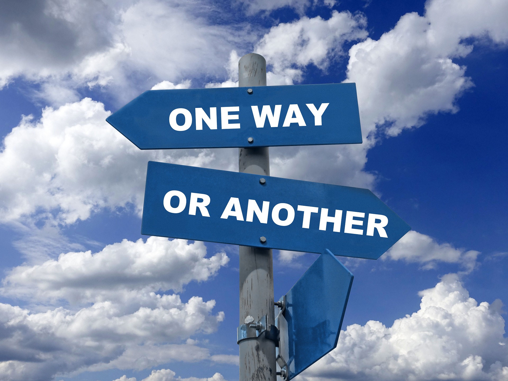 One way or another road sign